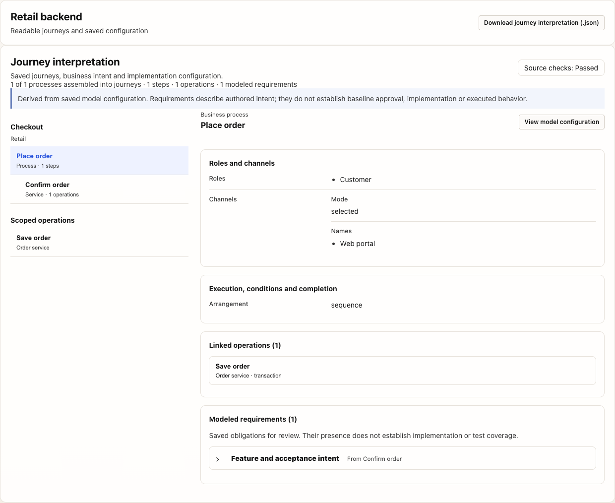 Journey Interpretation: inspect the derived workflow and expected behavior.